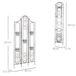 Portapiante Verticale Pieghevole con 5 Vasi da Esterno in Metallo, 82x12,5x150cm, Nero - immagine 3