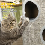 Cuccia per Gatti a 3 Livelli con Tiragraffi in Sisal e Peluche, Ø38x70cm, Grigio Chiaro - immagine 6