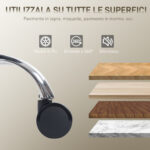 Sedia da Ufficio con Poggiapiedi e Poggiatesta, in Pelle PU, Schiuma e Metallo, 76x73x117-125 cm, Nero - immagine 8