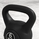 Kettlebell 6kg in Plastica e Sabbia con Base Piatta e Impugnatura, 20x13x22 cm, Nero - immagine 9