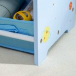 Mobiletto Portagiochi con 9 Cestini Rimovibili in MDF e Tessuto, 63x30x60cm, Azzurro - immagine 9