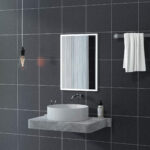 Specchio da Parete Rettangolare con Ganci, in Vetro e MDF, 50x70 cm, Bianco - immagine 7