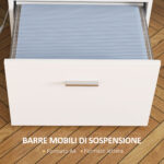 Scrivania Ufficio con 2 Tavoli, 4 Ripiani, 3 Cassetti e Supporto per Monitor, in Legno, 138,5x90x92 cm, Bianco - immagine 6