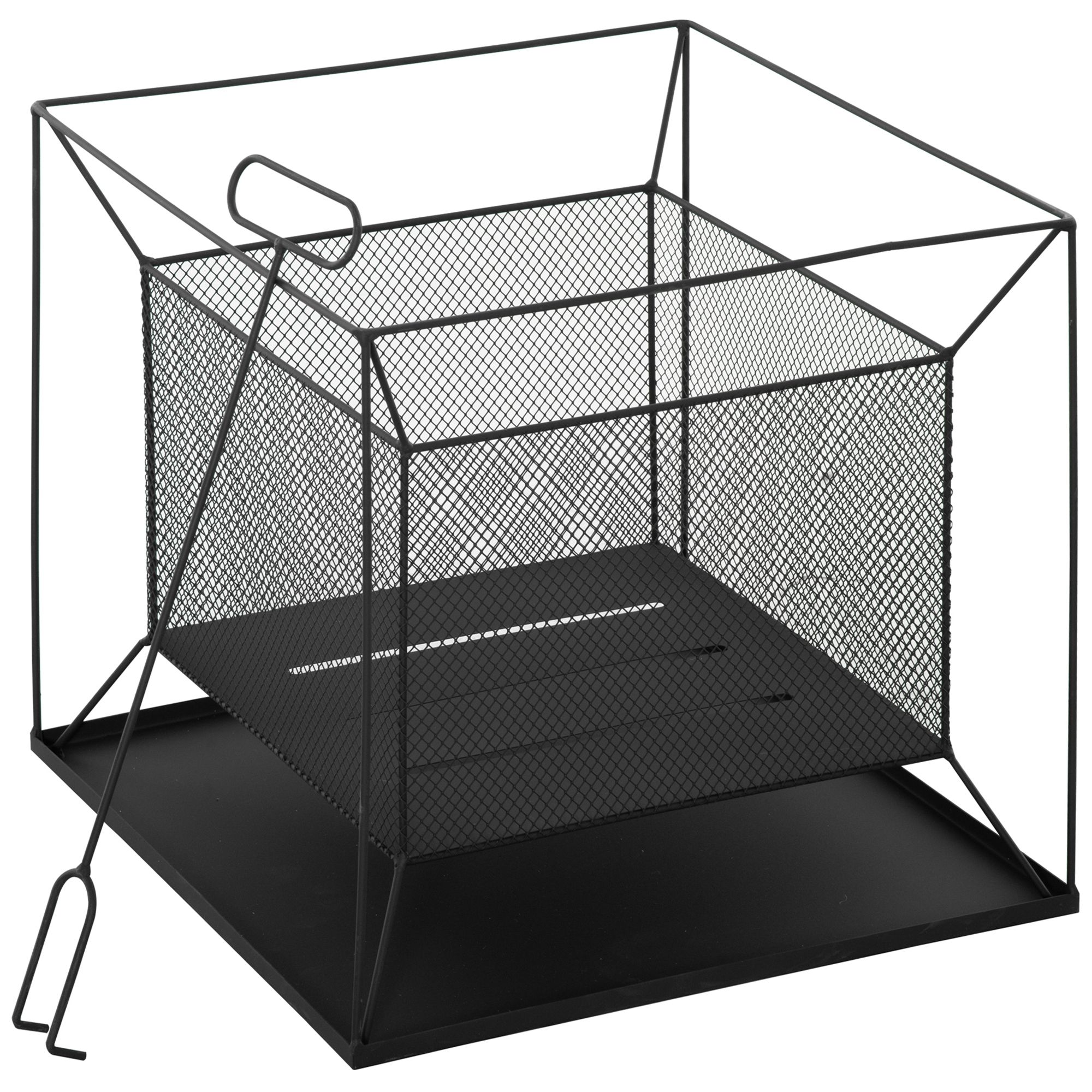 mZ468d194930bd334.jpg Braciere da Giardino a Legna Portatile con Attizzatoio 45x45x43cm Nero - immagine 1