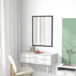 Specchio da Parete Rettangolare con Ganci, in Vetro e MDF, 60x80 cm, Nero - immagine 8