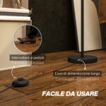 Lampada da Terra Moderna con Doppio Paralume e Interruttore a Pedale, Ø33 x 152,5 cm, Nero - immagine 5