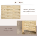 Paravento Separé da Interno a 4 Ante in Legno e Bambù, Pieghevole e Salvaspazio Altezza 170cm, Marrone - immagine 6