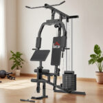 Stazione Fitness Multifunzione per Allenamento a Casa e Professionale in Acciaio, 148x108x207 cm, Nero - immagine 9