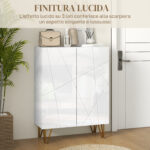 Scarpiera Moderna per 15-20 Paia di Scarpe, Ripiani Regolabili e Chiusura Ammortizzata, 72x31,5x95 cm, Bianco - immagine 6