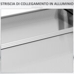 Tettoia Moderna in Policarbonato, Alluminio e PP per Balconi, Finestre e Porte, 110x60x18 cm - immagine 7