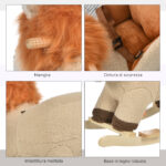 Dondolo Giocattolo a Forma di Leone per Bambini 18-36 Mesi, Ruggisce (3 Batterie Incluse), in Legno e Peluche - immagine 7
