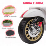 Moto Elettrica per Bambini a Licenza Vespa con Rotelle, Fanale e Musica, in PP e Metallo, 107x47x73 cm, Bianco - immagine 7
