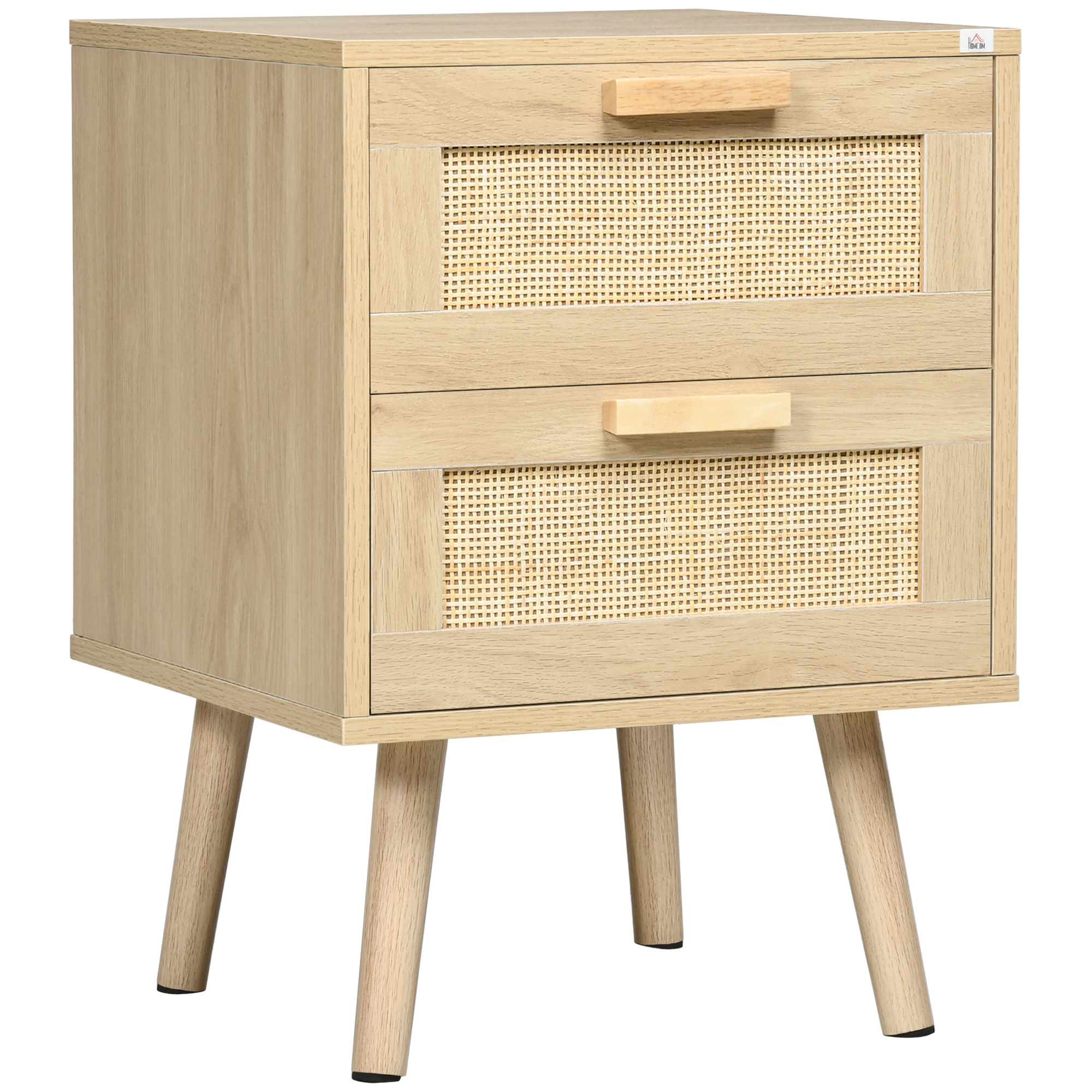 nQj7a81949379468d.jpg Comodino per Camera da Letto con 2 Cassetti in Stile Boho, 40x40x56cm, Colore Legno Naturale - immagine 1