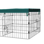 Gabbia per Conigli da Esterno e Interno con Tettuccio in Acciaio, 185x75x50cm, Verde - immagine 9