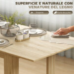 Tavolo Allungabile da Pranzo per 6-8 Persone, 140-180 x 80 cm, Colore Legno - immagine 6