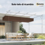 Copertura per Gazebo Pergola 4x3 m in Poliestere Traspirante Caffè con 10 Fori di Drenaggio - immagine 9