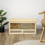 Terrario per Rettili in Legno con Porte in Vetro Scorrevoli e Pannelli in Rete, 60x29,5x29,5cm - immagine 8