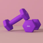 Set 2 Manubri 2x2 kg Esagonali e Antiscivolo per Casa e Palestra, in Metallo e Plastica, 16x7,5x7,5 cm, Viola - immagine 7