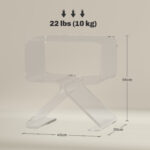 Tavolino Basso Geometrico a 2 Livelli  in Acrilico con Gambe Triangolari, 40x30x45 cm, Trasparente - immagine 3