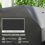 Copertura per Barbecue Impermeabile in Tessuto Oxford 6D UPF30+ e Antivento, 147x61x122 cm, Nero - immagine 4