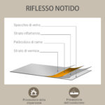 Specchio da Parete in Stile Industriale con 4 Ganci, in Vetro Multistrato, Metallo e MDF, 109x2x69 cm, Nero - immagine 6
