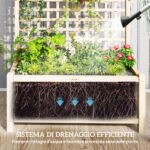 Fioriera da Giardino con Traliccio per Piante Rampicanti, 90x45x183 cm, Legno Naturale - immagine 6