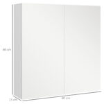 Armadietto a Specchio a 3 Ripiani Interni Regolabili, in Legno e Vetro, 60x15x60 cm, Bianco - immagine 3
