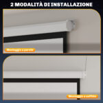 Telo Proiettore Motorizzato da 92 Pollici con Telecomando, in Plastica e Metallo, 189,5x8x189,5 cm, Bianco - immagine 8