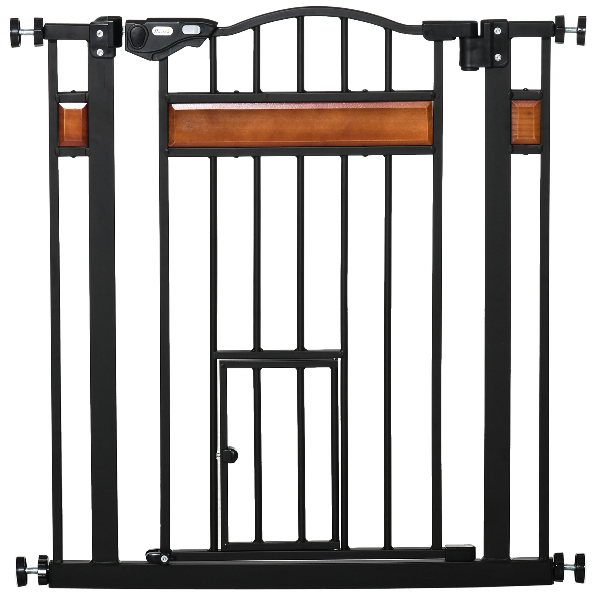 p4w3d318a2268e6f0.jpg Cancellino per Cani con Fissaggio a Pressione, Estensibile da 74-80cm con Chiusura Automatica, Nero - immagine 1
