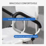 Sedia per doccia per Anziani, Disabili e Donne Incinte Imbottita con forma a U, 54x52x70-82cm, Bianco - immagine 5