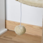 Albero Tiragraffi per Gatti con Lettino, Palo in Juta e Pallina Appesa, 40x40x49cm, Beige - immagine 9