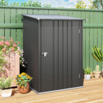 Casetta da Giardino Porta Attrezzi in Lamiera di Acciaio con Serratura, 1x103x160cm - immagine 9