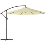 Ombrellone da Giardino 3x2,5 m a Braccio Inclinabile con Manovella, Beige