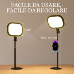 Lampada da Scrivania LED con Supporto per Telefono, 5 Colori di Luce e 10 Luminosità, Nero - immagine 7