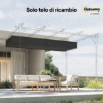 Tettuccio di Ricambio per Gazebo da Giardino 3x3 m con 10 Fori, Copertura in Poliestere, Grigio - immagine 9