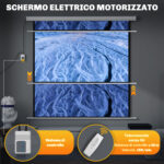 Telo Proiettore Motorizzato da 92 Pollici con Telecomando, in Plastica e Metallo, 189,5x8x189,5 cm, Bianco - immagine 7