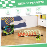 Pista per Macchinine con Effetti Luminosi e Automobilina, per Bambini da 3-6 Anni, 86x67x21cm - immagine 5