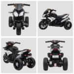 Moto Elettrica per Bambini 3-5 Anni Max, 25kg con Luci, Musica, Batteria 6V e Velocità 3km/h, 86x42x52 cm, Nero - immagine 8