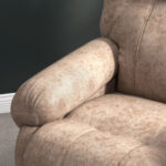 Poltrona Relax Reclinabile Manuale in Tessuto con Poggiapiedi Estraibile e Tasca Laterale, Beige - immagine 8