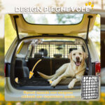 Griglia Divisoria Auto per Cani Universale con Larghezza Regolabile e Pieghevole, 93-150x42cm, Nero - immagine 7