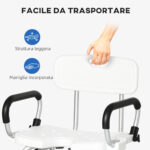 Sedia per doccia per Anziani, Disabili e Donne Incinte Imbottita con forma a U, 54x52x70-82cm, Bianco - immagine 8