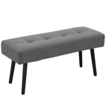 Panca Fondo Letto a Trapunta in Tessuto Effetto Velluto a Coste e Acciaio, 1x36x45 cm, Grigio