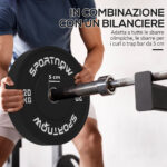 Set 2 Dischi Pesi da 20kg in Gomma con Foro da 2"/5 cm per Manubri e Bilancieri, Nero - immagine 5
