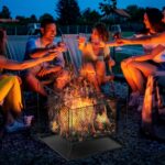 Braciere da Giardino a Legna Portatile con Attizzatoio 45x45x43cm Nero - immagine 2