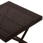 Tavolino da Giardino Pieghevole in Rattan Sintetico e Acciaio, Tavolino da Balcone Salvaspazio, 40x40x40cm, Marrone - immagine 9