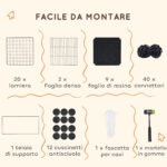 Gabbia per Animali Piccoli Modulabile con Casette Rialzate per Porcellini d'India e Ricci, Nero - immagine 5