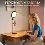 Lampada da Scrivania LED con Supporto per Telefono, 5 Colori di Luce e 10 Luminosità, Nero - immagine 6