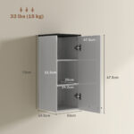 Armadietto Bagno da Parete con 3 Ripiani e Mensole Regolabili, 30x32x73 cm, Bianco - immagine 3