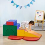 Set da Gioco per Bambini 12-36 Mesi da 7 Blocchi Multicolore in PU e EPE, 170x130x40 cm - immagine 2