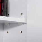 Armadietto Specchiera da Bagno con 3 Armadietti, 3 Ripiani e Luce LED, 90x15x65 cm, Bianco - immagine 9